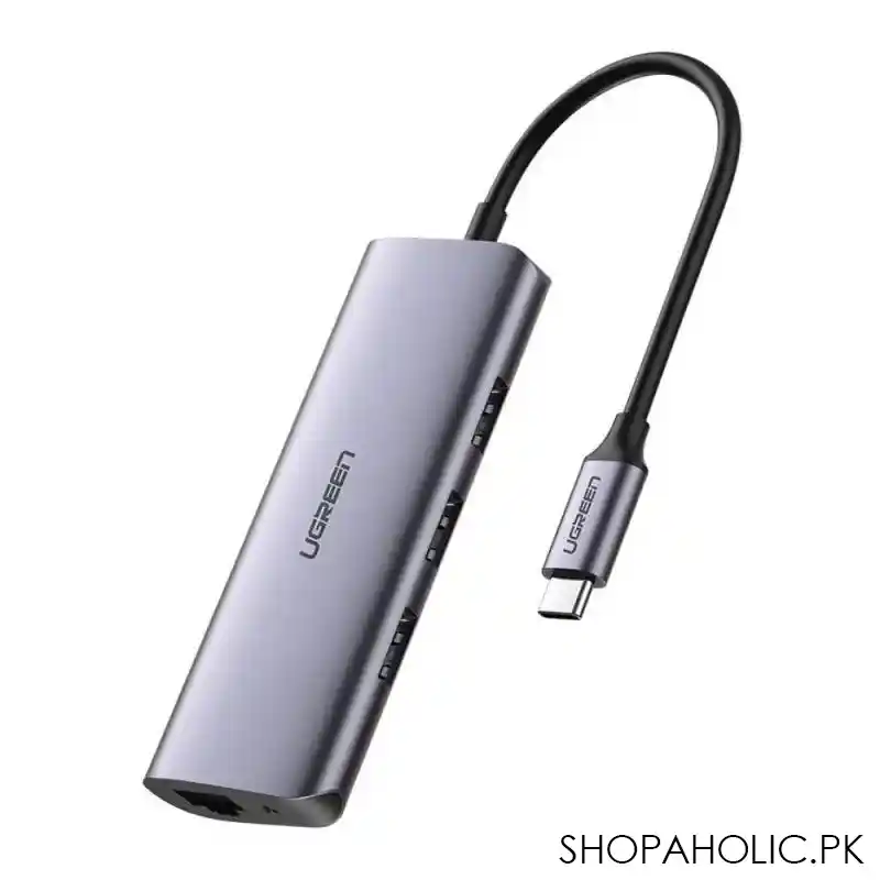 ugreen usb c 3x usb 3.0 + rj45 + micro usb multifunction adapter, 60718 main image
