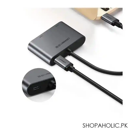 ugreen usb c to hdmi and vga converter, silver, 50505 image2