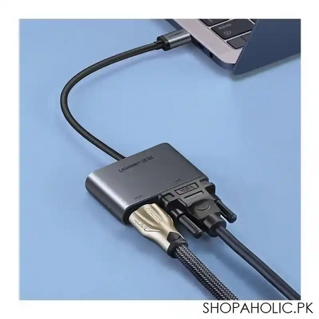 ugreen usb c to hdmi and vga converter, silver, 50505 image3