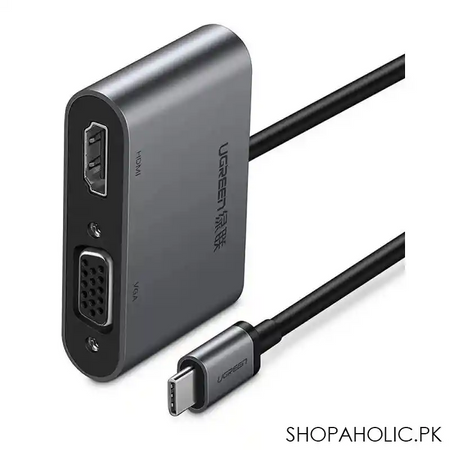 ugreen usb c to hdmi and vga converter, silver, 50505 main image