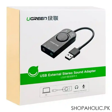 ugreen usb external stereo sound adapter, black, 40964 image2
