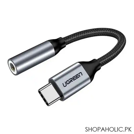ugreen usb type c to 3.5mm female audio cable, dark grey, 30632 main image
