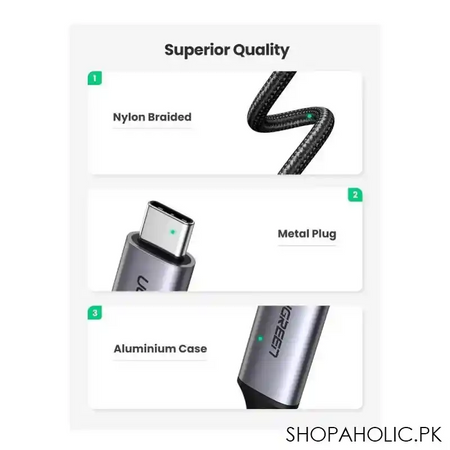 ugreen usb type c to hdmi cable, 1.5m, space white, 30841 image3