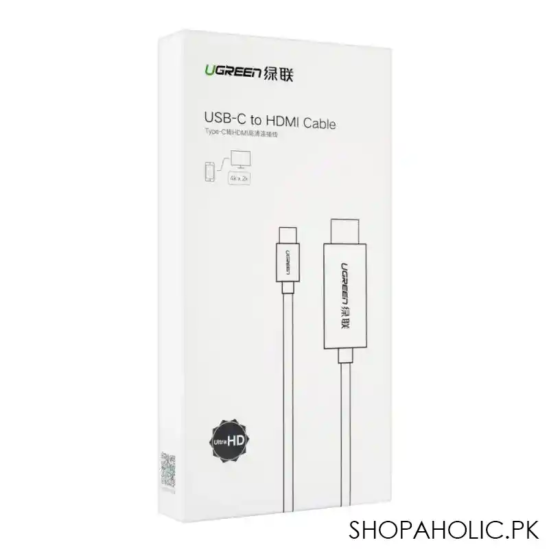 ugreen usb type c to hdmi cable, 1.5m, space white, 30841 image4