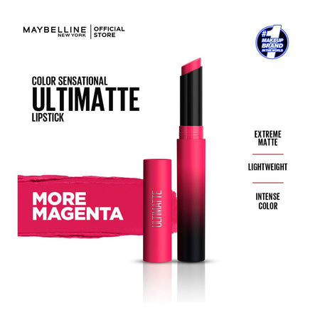Maybelline New York Color Sensational Ultimatte Matte Lipstick, 399 More Magenta - Image 2