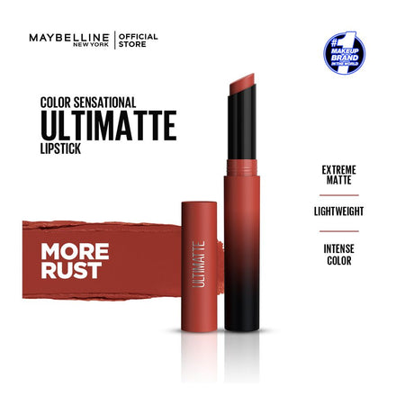 Maybelline New York Color Sensational Ultimatte Matte Lipstick, 899 More Rust - Image 2
