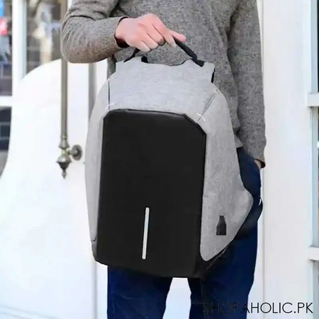 ultra light anti theft student laptop backpack bag for men with usb charging port image2