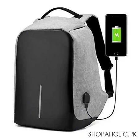 ultra light anti theft student laptop backpack bag for men with usb charging port image3
