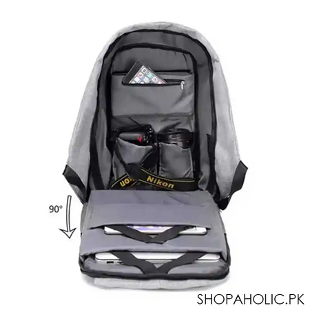 ultra light anti theft student laptop backpack bag for men with usb charging port image5