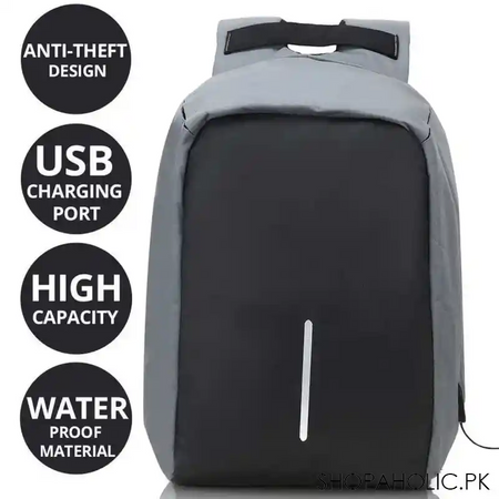 ultra light anti theft student laptop backpack bag for men with usb charging port image9