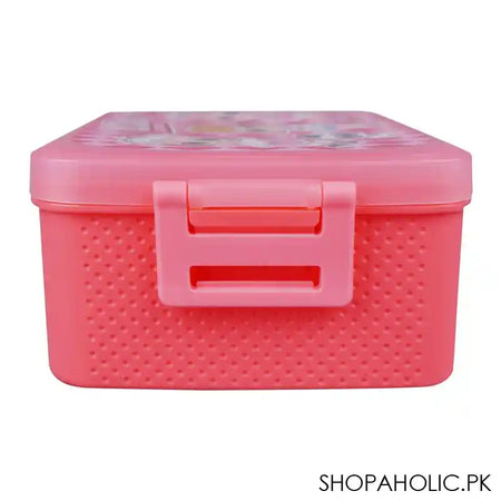 Unicorn Plastic Lunch Box, Dark Pink, 5.9in (H) x 4.1in (W) x 2in (D), Tq28-31 - Image 2