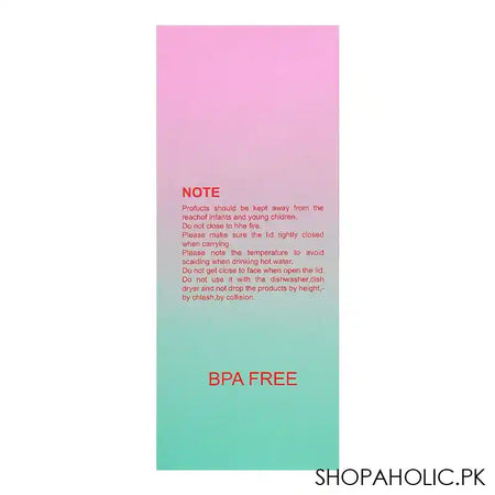Unicorn Theme BPA Free Plastic Tumbler Water Bottle With Straw & Strap, Insulated Travel Mug, Purple, 500ml Capacity, WBD9100 - Image 4