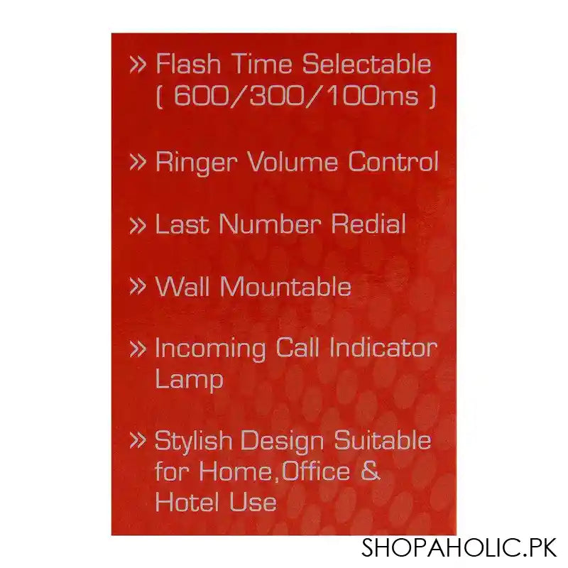 Uniden Basic Desktop Landline Phone, White, AS7202 - Image 2