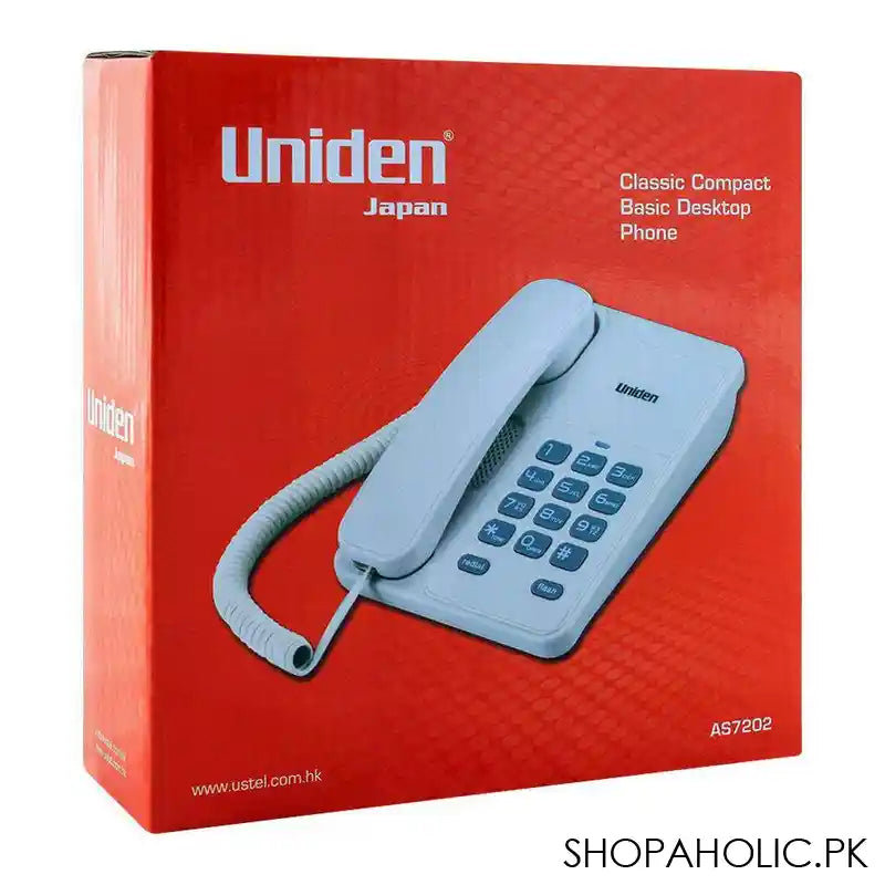 Uniden Basic Desktop Landline Phone, White, AS7202 - Image 3