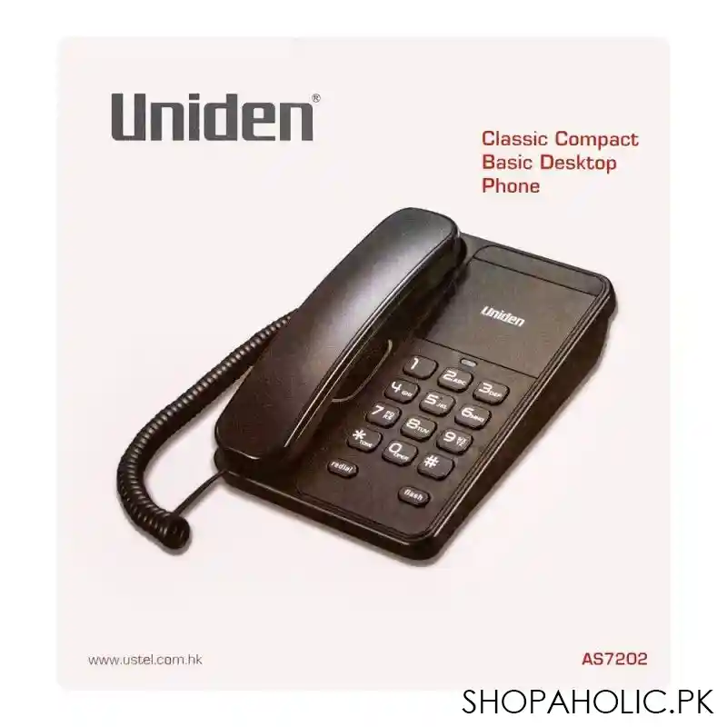 uniden basic desktop phone black, as7202 image3