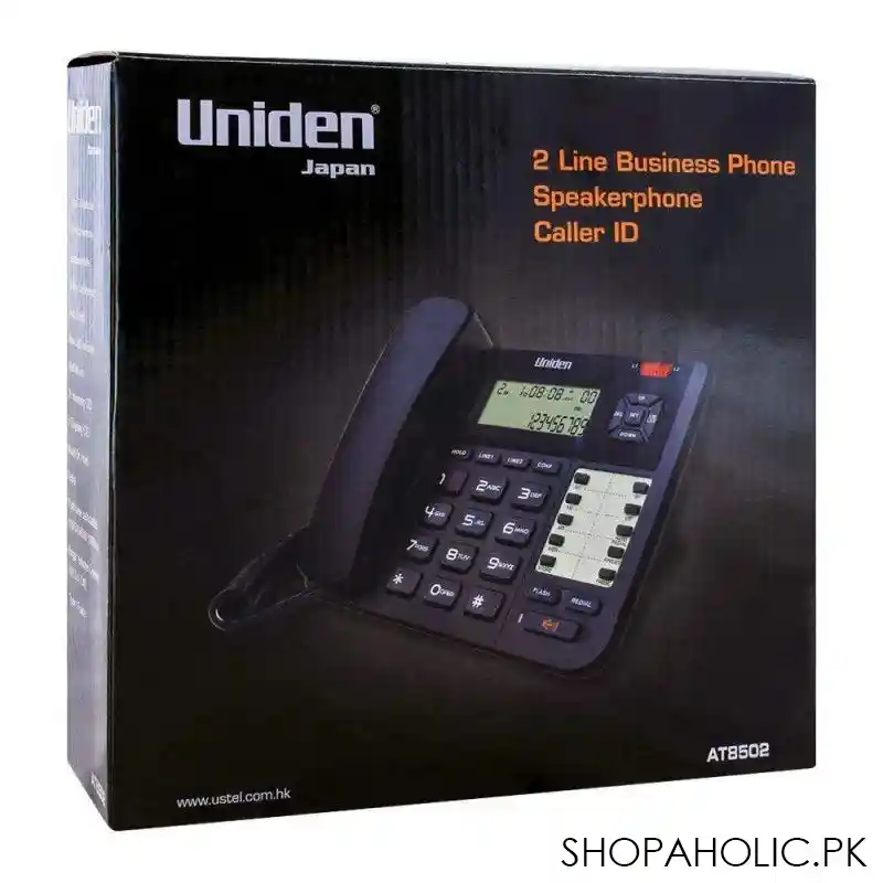 uniden caller id 2 line business speakerphone, black, at8502 image3