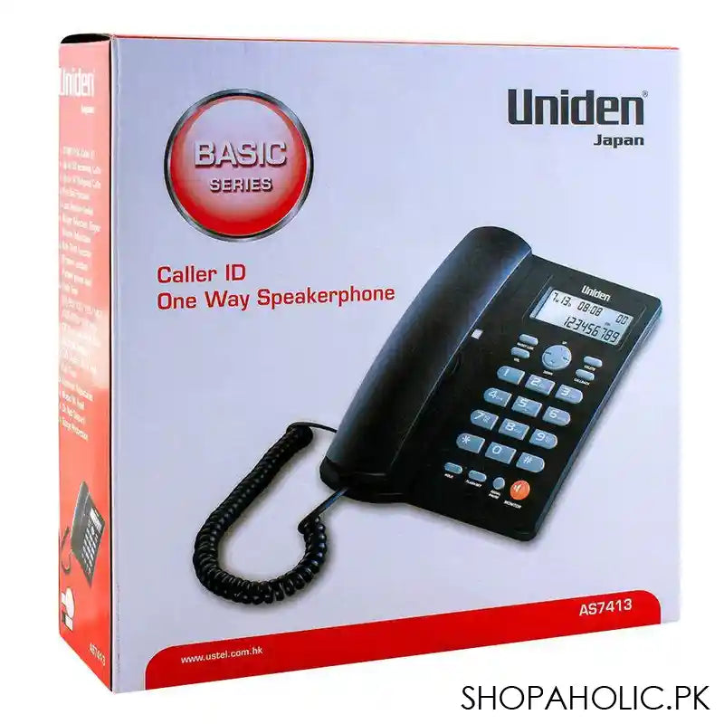 Uniden Caller ID One Way Speakerphone, Black, AS7413 - Image 2
