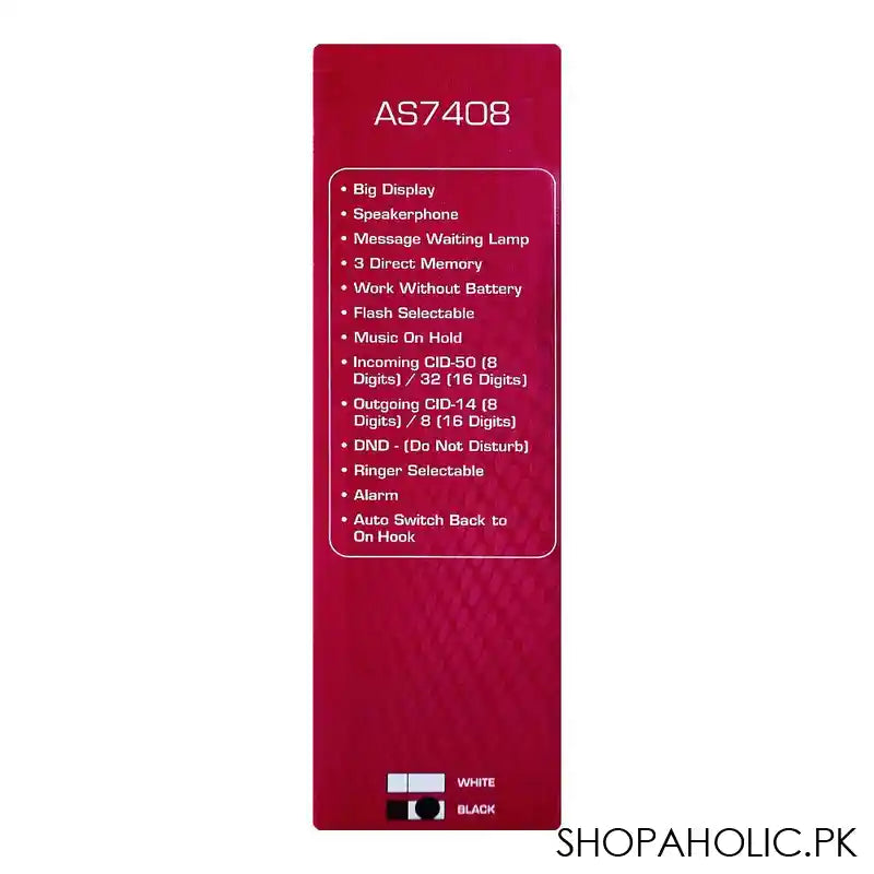 Uniden Caller ID Phone, Black, AS7408 - Image 5