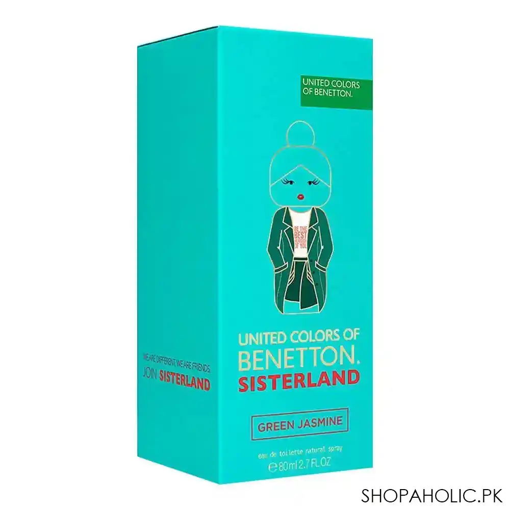 united colors of benetton sisterland green jasmine edt, fragrance for women, 80ml image2