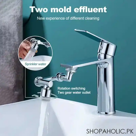 universal 1080 degree swivel extension faucet aerator rotate robotic arm tap extender image4
