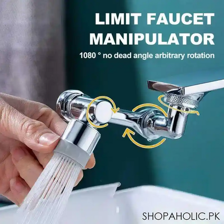 universal 1080 degree swivel extension faucet aerator rotate robotic arm tap extender image8