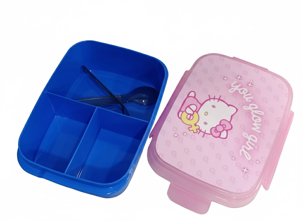 Disney (Special) Lunch Box/transparent Portion Lunch Box(with Spoon And Fork Inside)for School,college,university image 2