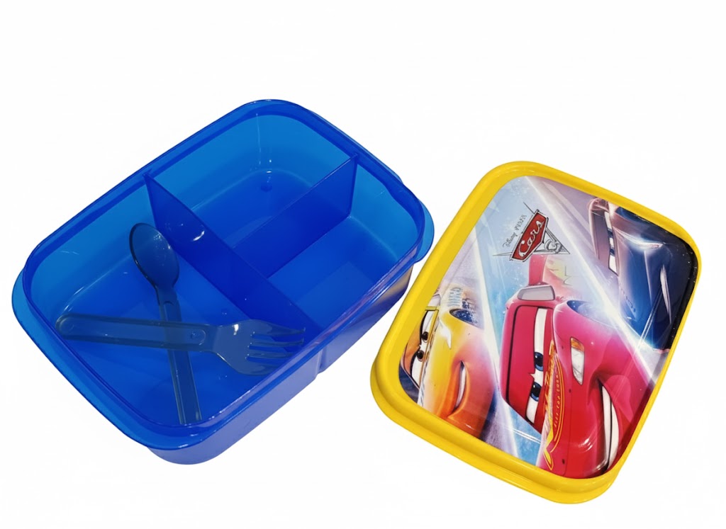 Disney Lunch Box/transparent Portion Lunch Box(with Spoon And Fork Inside)for School,college,university image 3
