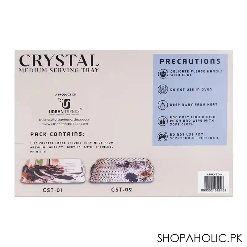 Urban Trends Crystal Serving Tray, Large, CST-01 - Image 4