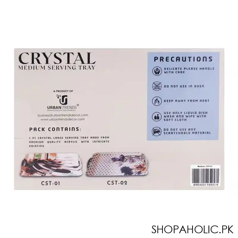 Urban Trends Crystal Serving Tray, Medium, CST-01 - Image 3