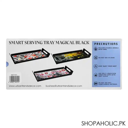 Urban Trends Smart Serving Tray, Magical Black, ST-B11 - Image 2