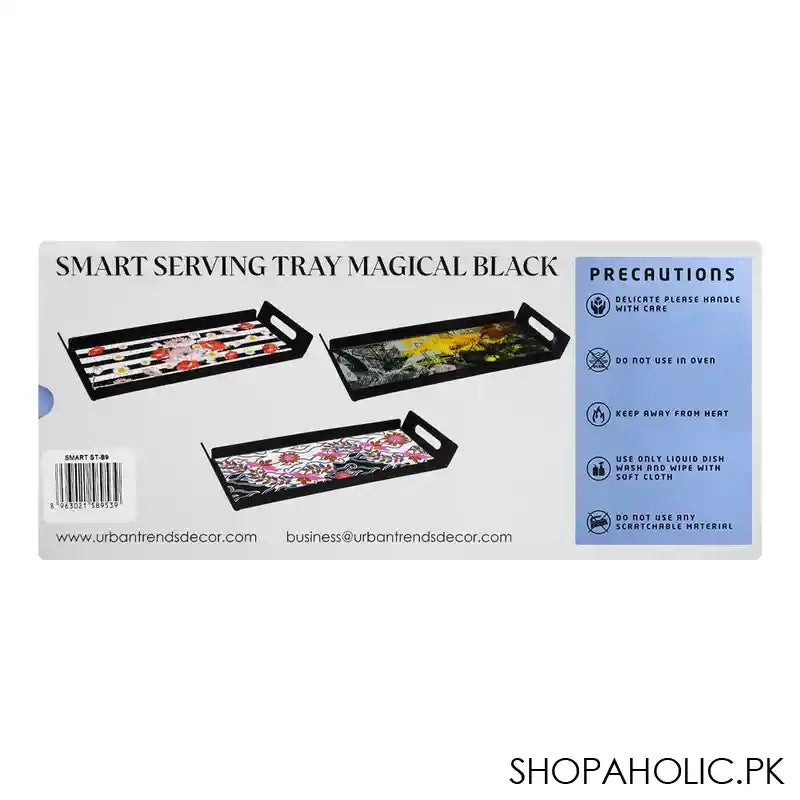 Urban Trends Smart Serving Tray, Magical Black, ST-B9 - Image 4