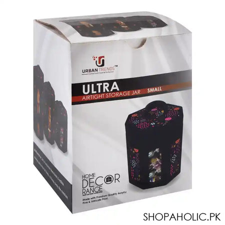 Urban Trends Ultra Air Tight Storage Jar, Black, Small - Image 3