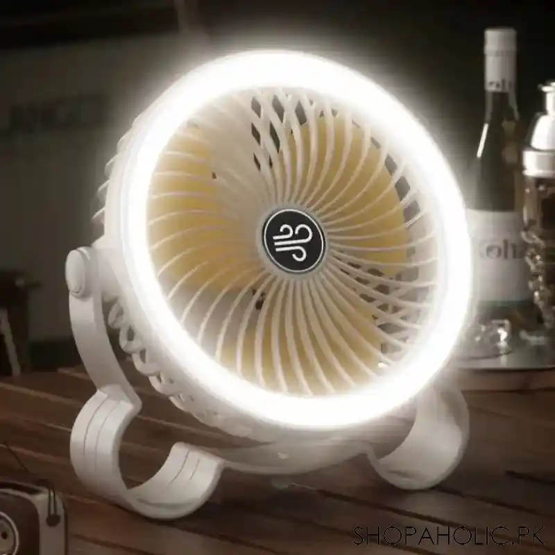 usb oscillating table fan 360 rotation with light image2