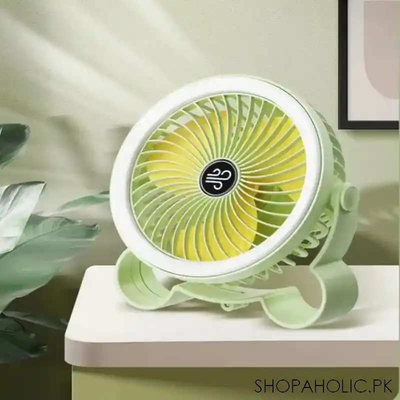 usb oscillating table fan 360 rotation with light image3