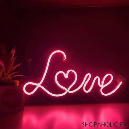 valentine's day led neon love shape lamp main image