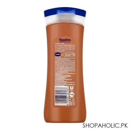 vaseline intensive care cocoa glow pure cocoa butter lotion 400ml (imported) image2