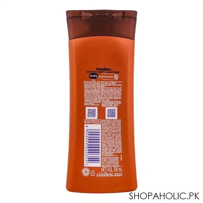 vaseline intensive care cocoa radiant pure cocoa butter body lotion, 100ml image2