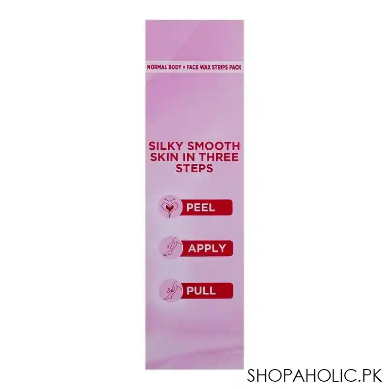 veet easy gelwax shea butter & acai berries scent normal skin body + face wax strips pack, save rs.50/  image2