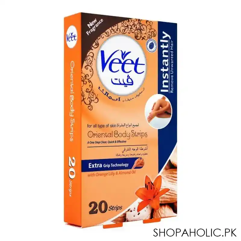 veet oriental orange lily & almond oil body strips 20 pack main image
