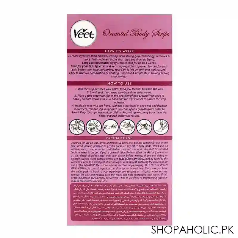 veet oriental velvet rose & almond oil body strips 20+2 pack (imported) image2