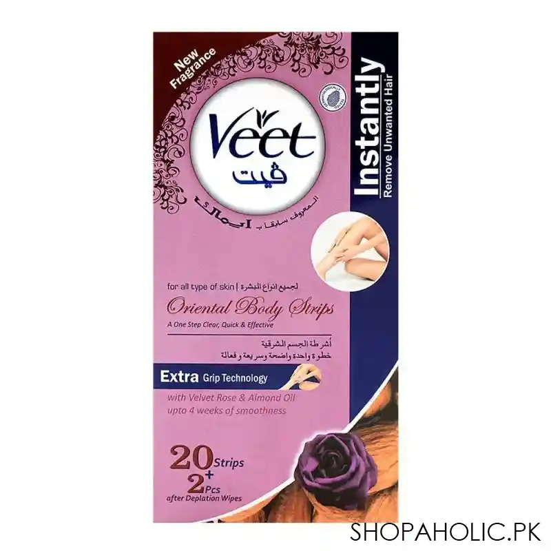 veet oriental velvet rose & almond oil body strips 20+2 pack (imported) main image