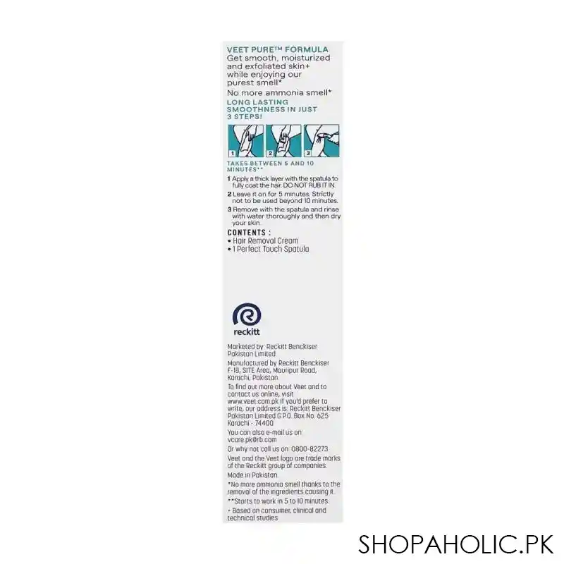 veet pure aloe vera extract sensitive skin hair removal cream, 100ml image4