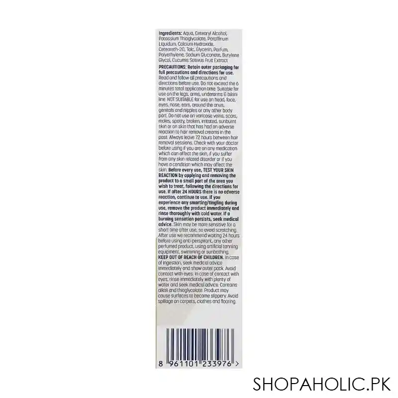 veet pure cucumber extract dry skin hair removal cream, 100ml image3