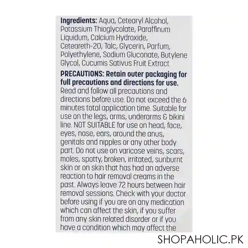 veet pure cucumber extract dry skin hair removal cream, 100ml image4