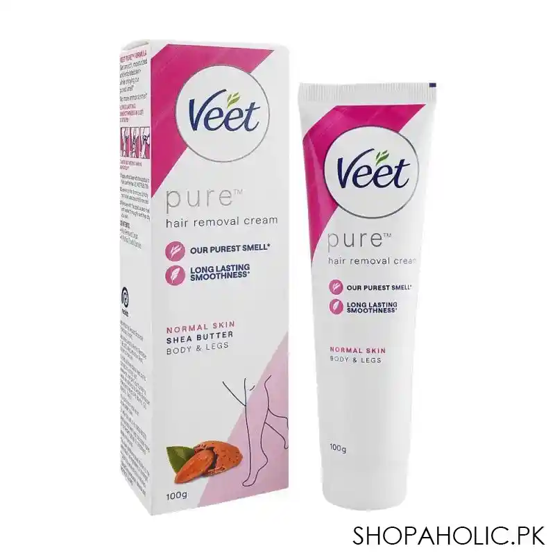 veet pure shea butter normal skin hair removal cream, 100ml main image