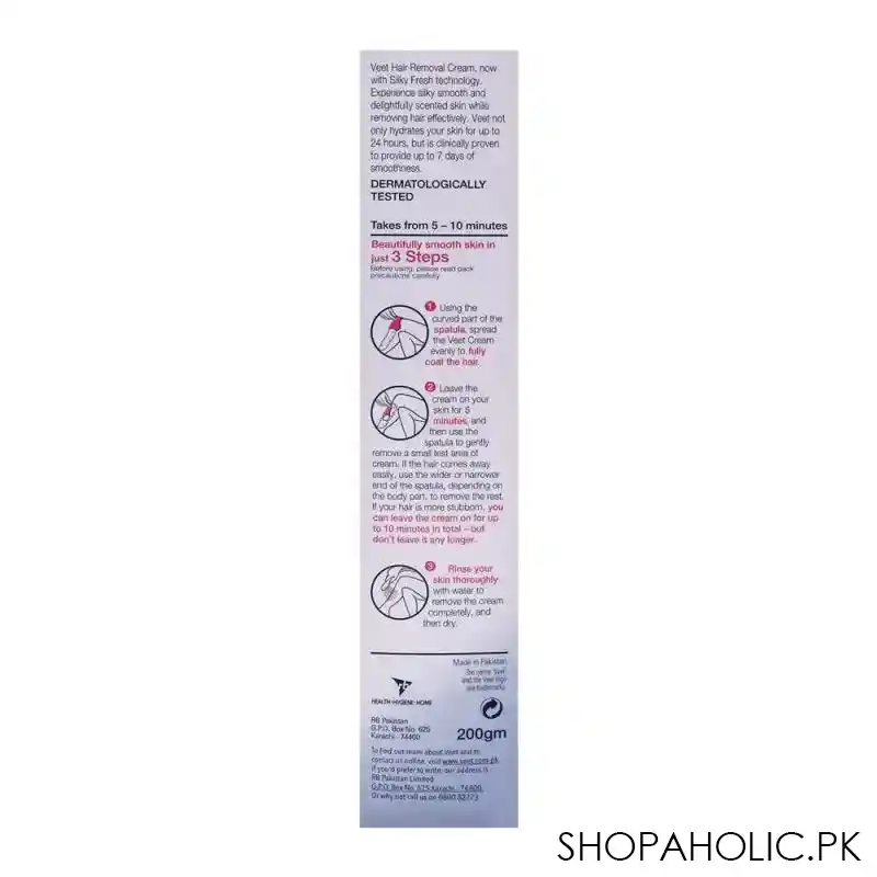veet silk & fresh sensitive skin hair removal cream, sensitive skin, body & legs, 200ml image4