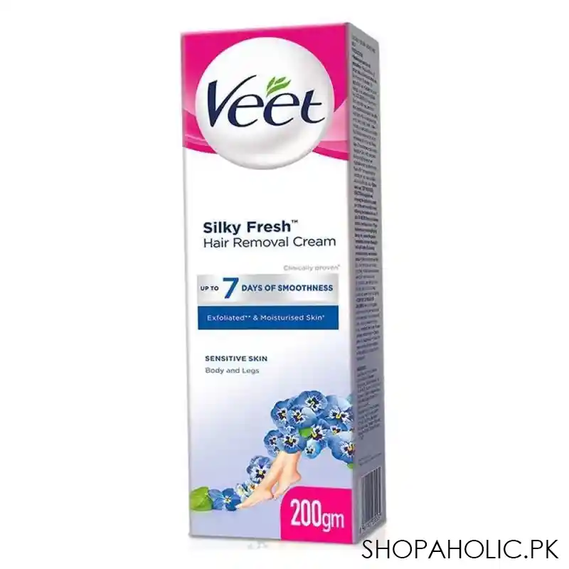 veet silk & fresh sensitive skin hair removal cream, sensitive skin, body & legs, 200ml main image