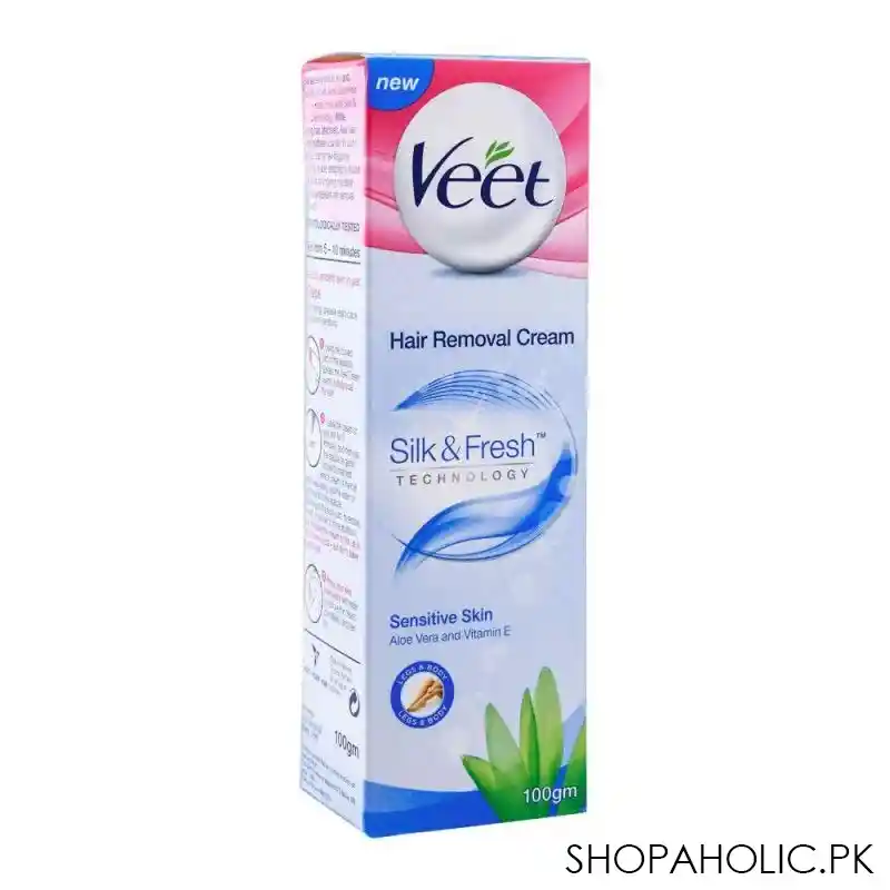 veet silk & fresh sensitive skin hair removal cream, with aloe vera & vitamin e, 100ml image3
