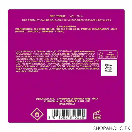 versace dylan purple pour femme eau de parfum, for women, 100ml image3