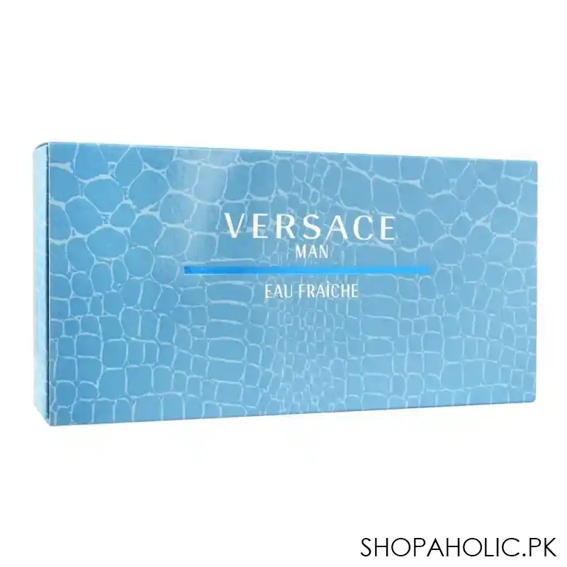 versace eau fraiche man perfume set for men, edt 5ml + shower gel 25ml + after shave balm 25ml image2